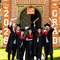 Graduation Party Decoration – Orange Class of 2026 3-Piece Porch Banner Set with Backdrop & Hanging Signs for Door, Wall & Outdoor Graduation Decor